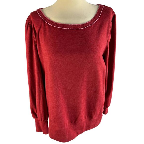 Envy's Tree The Haven Womens Large Red Top Scoop Neck Long Sleeve - Picture 8 of 11